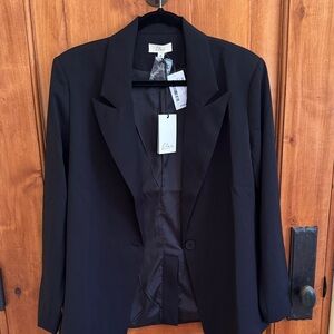 Elan Black Open-Front Blazer